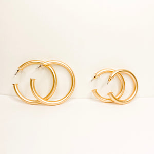 Upper Class Matte Gold Hoop Earrings