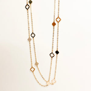 Long Moroccan Shaped Gold Necklace