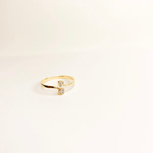 Studded Gold Heart Open Band Ring