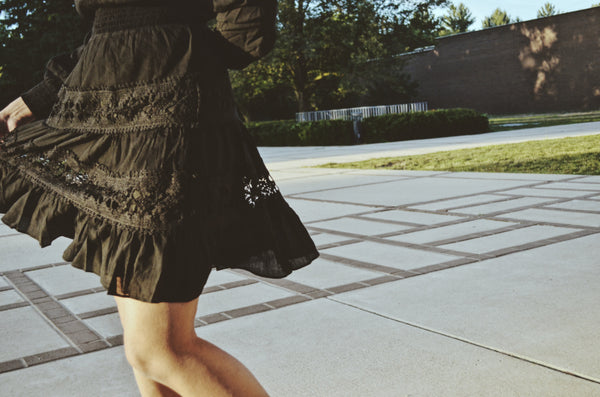 Solid Woven Black Dress