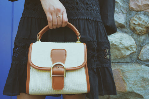 Camel Straw Clutch