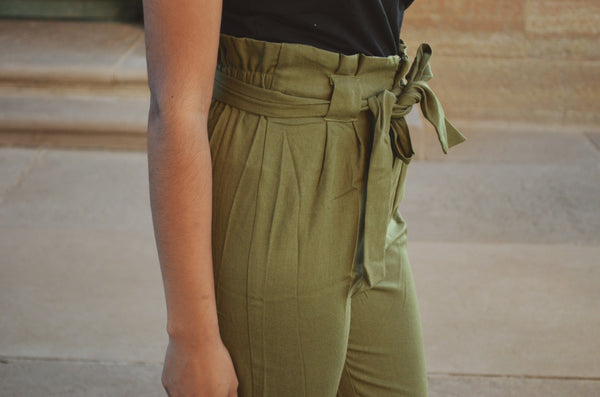 Olive Linen Pants