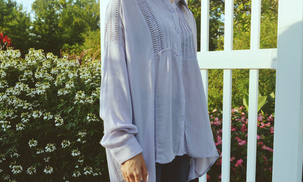 Lilac Oversized Buttoned Shirt