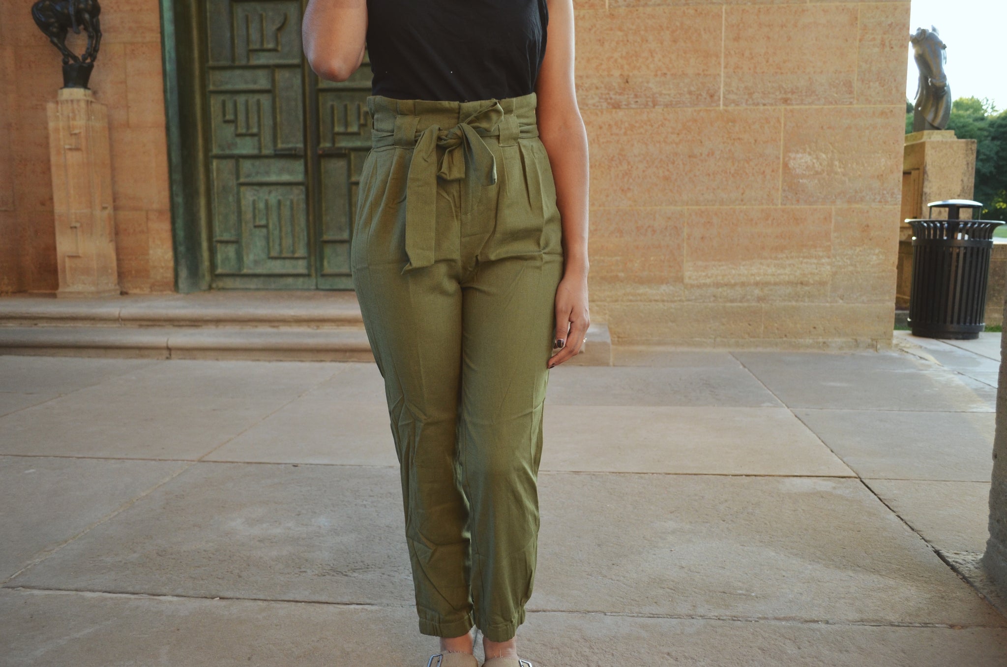 Olive Linen Pants